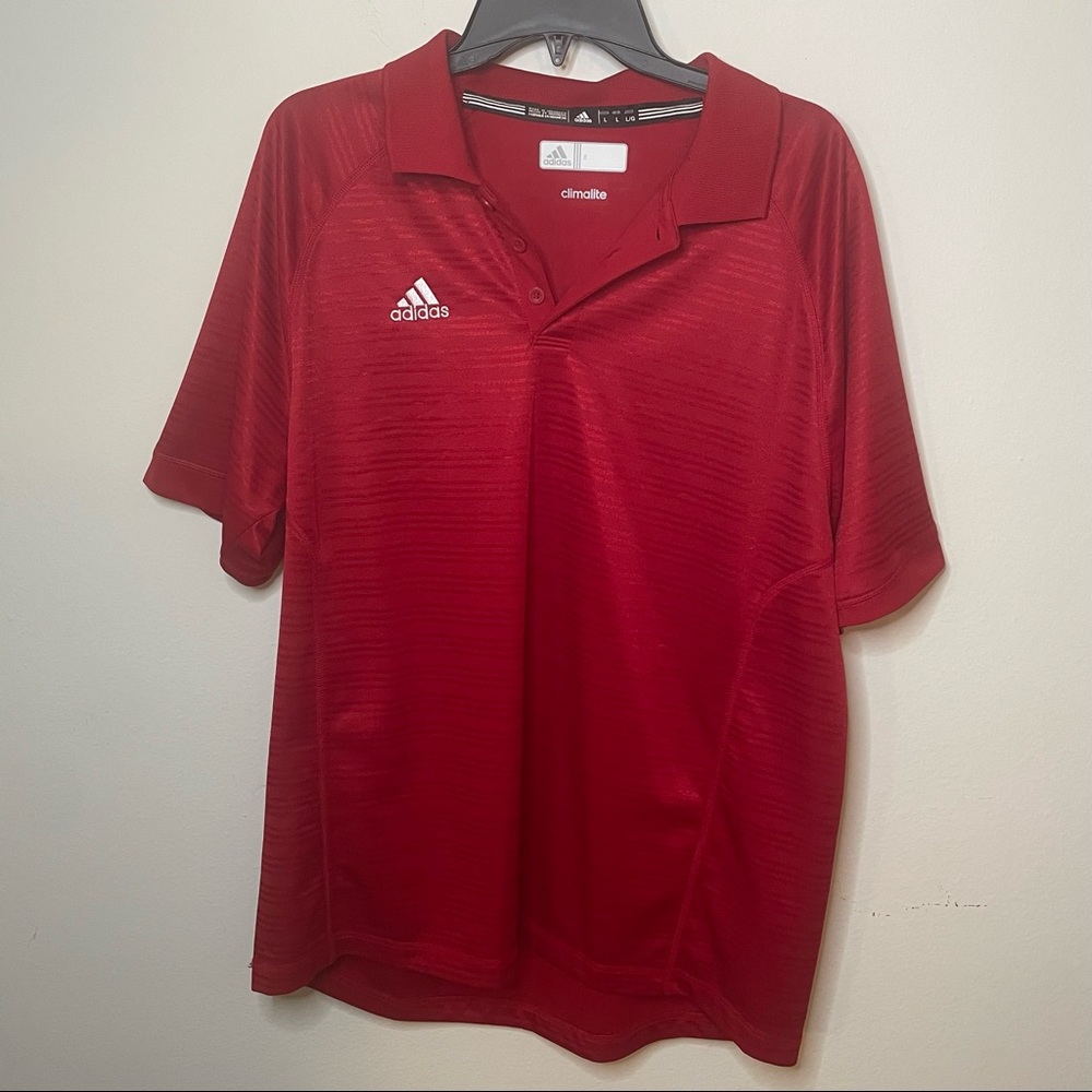 Men’s Red Adidas Polo size Large